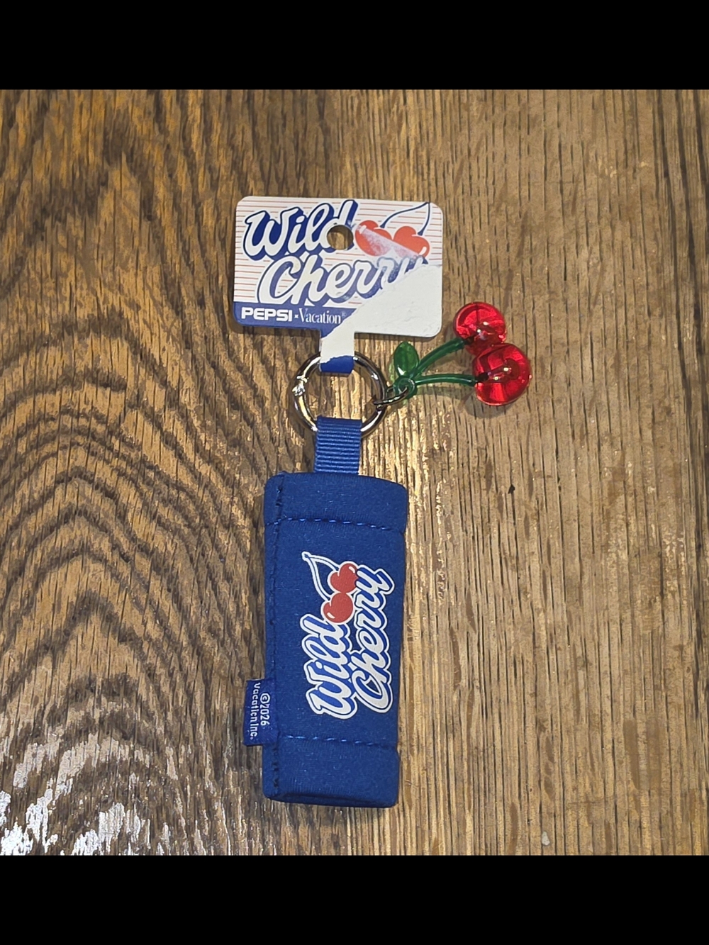 Vacation x Wild Cherry Pepsi Lip Sleeve Keychain/Bag Charm with Cherry Charm -